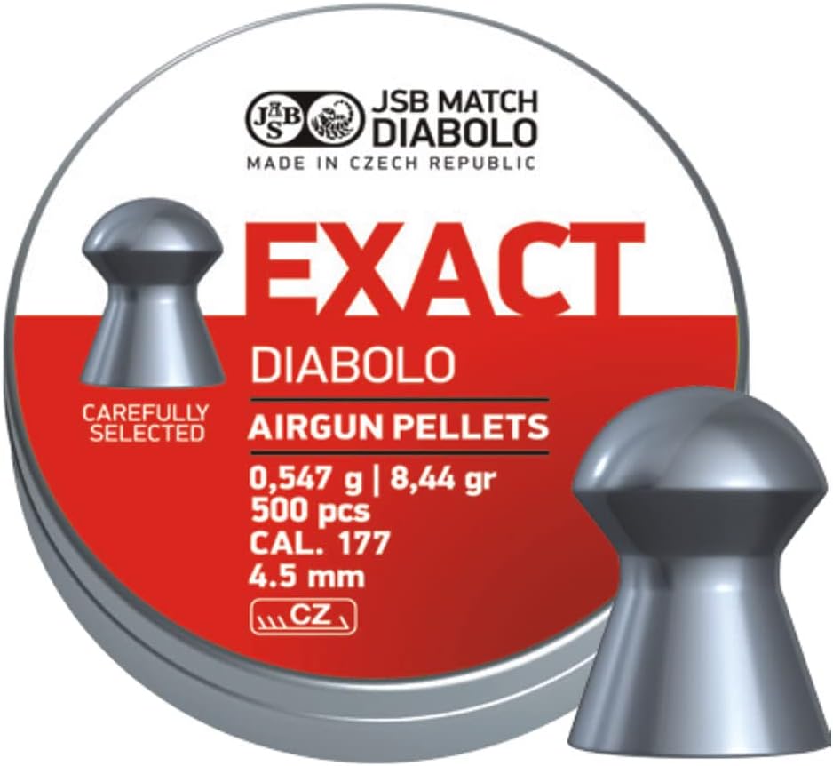 JSB Match Diabolo Exact .177 Cal, 8.44 Grains, Domed, 500ct, 4.53mm